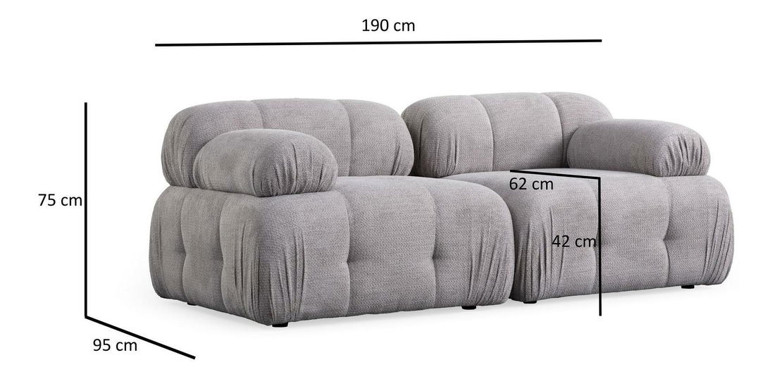 Rohová sedací souprava Pettit 2 (světle šedá)