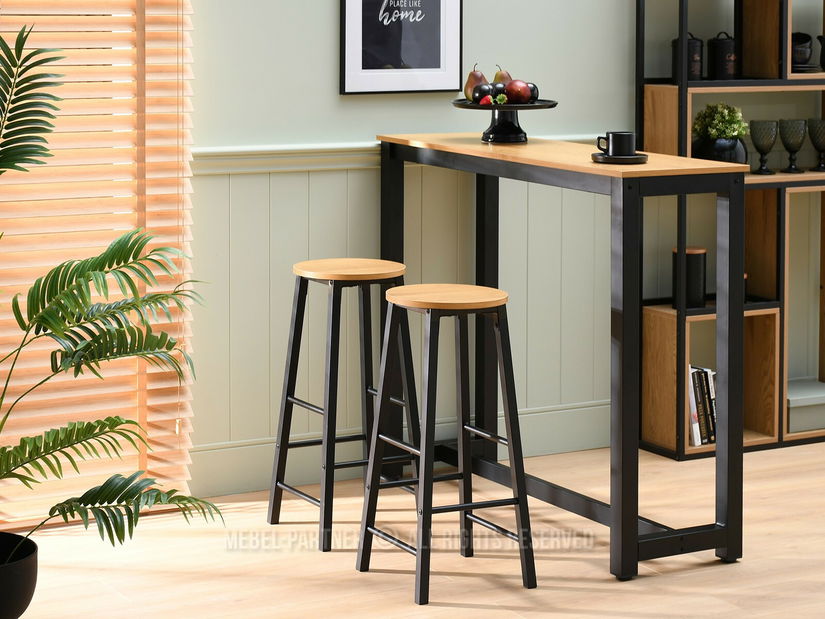 Barová židle Fukando (dub + černá)