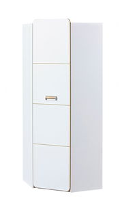 Rohová šatní skříň Lavendon L14 (dub nash + bilá)