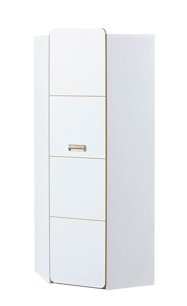 Rohová šatní skříň Lavendon L14 (dub nash + bilá)