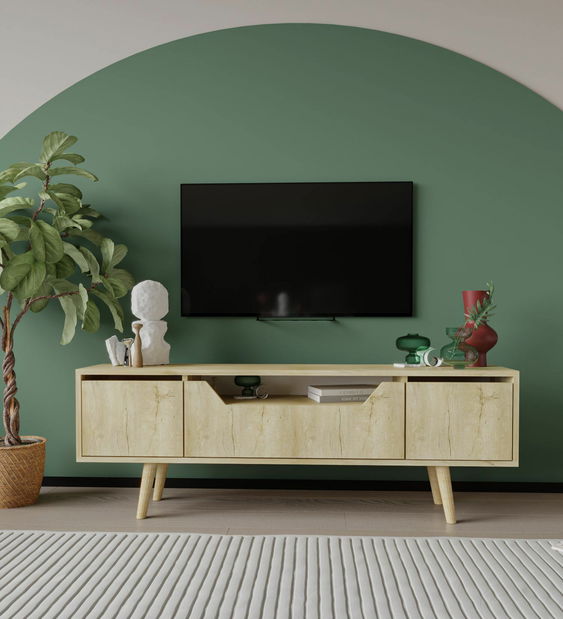 TV skříňka Romia (antracit + zlatá)