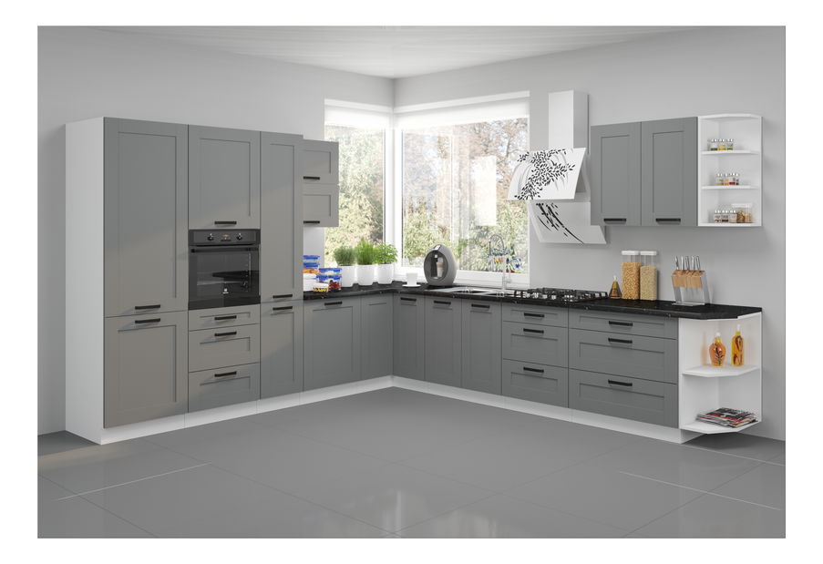 Dolní kuchyňská skříňka pod dřez Lucid 50 ZL 1F BB (dustgrey + bílá)