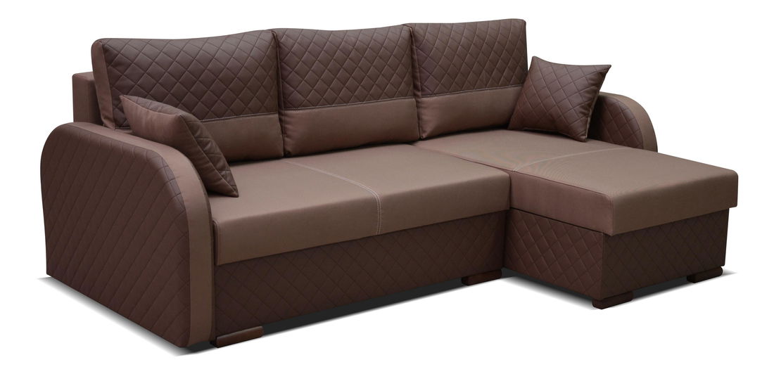 Rohová sedací souprava Vilho (hnědá) (P)