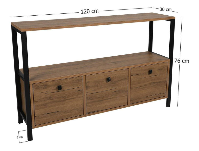 Skříňka Narula (ořech + černá) *bazar