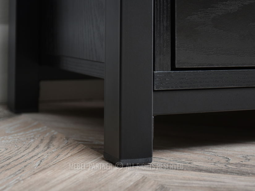 TV stolek/skříňka Elena (černé dřevo + černá)