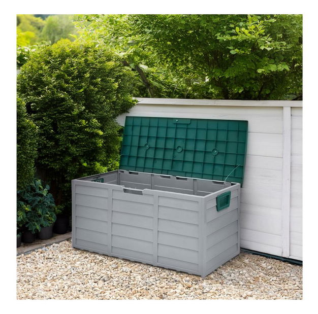 Zahradní úložný box Korta (šedá + zelená)