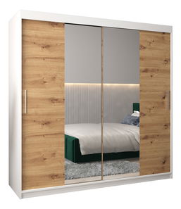 Šatní skříň 200 cm Toki 1 (Bílá matná + Dub artisan)