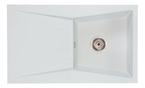 Kuchyňský dřez Ragod (bílá) (se 2 otvory pro baterii) (L)