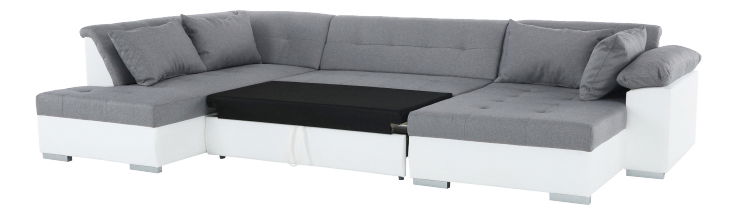 Rohová sedačka U Lemon U (bílá + světle šedá) (L)