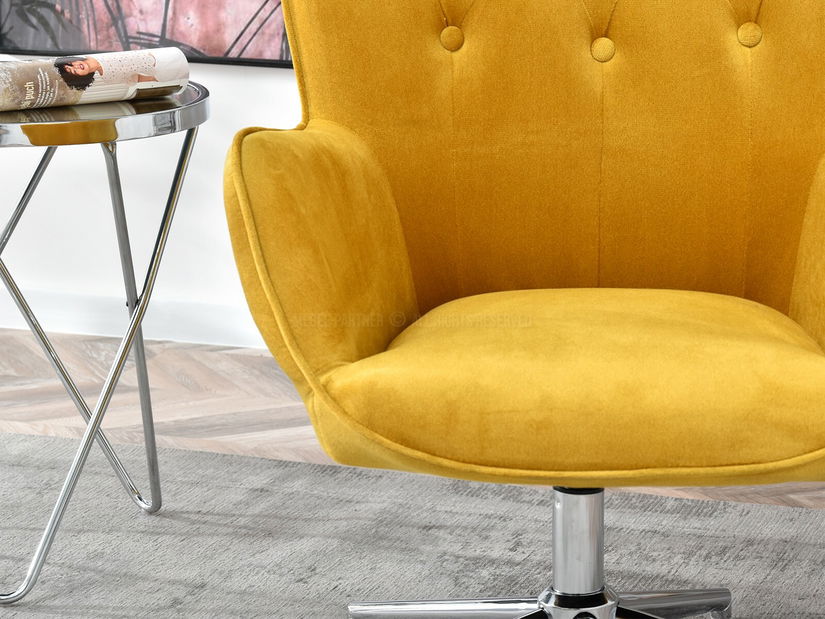 Křeslo Truni (žlutá + chromová)