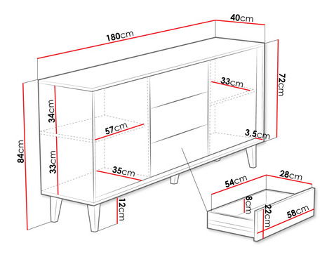 Komoda Treksona 2D3SZ (dub artisan)