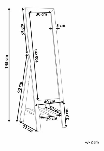 Zrcadlo Luiza (světlé dřevo)