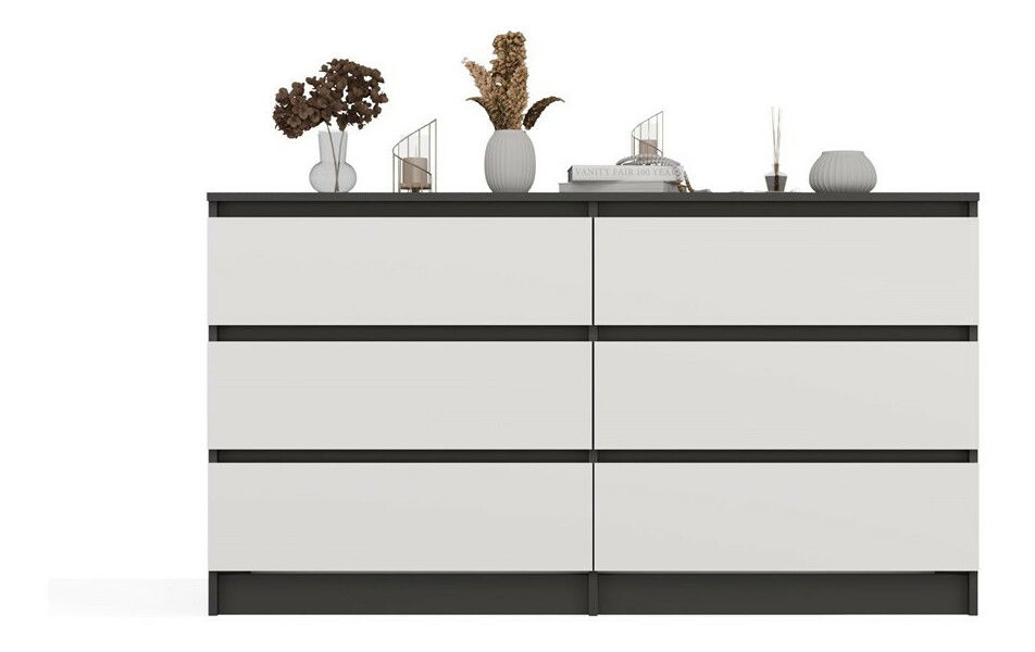 Komoda Musecalo 6 140 (antracit + bílá)