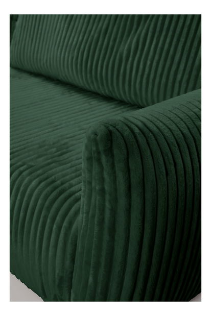 Rohová sedací souprava Alondra (tmavě zelená) (L)