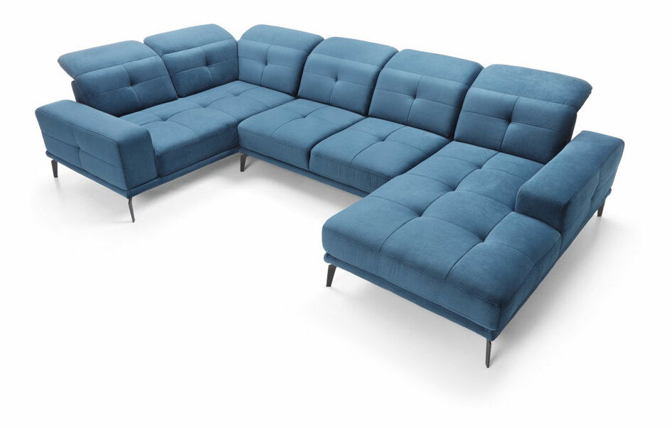 Rohová sedačka ve tvaru U Nicolette (světle růžová) (L)