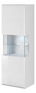 Závěsná vitrína vysoká Tamie Typ 07 (bílá + lesk bílý) (P)