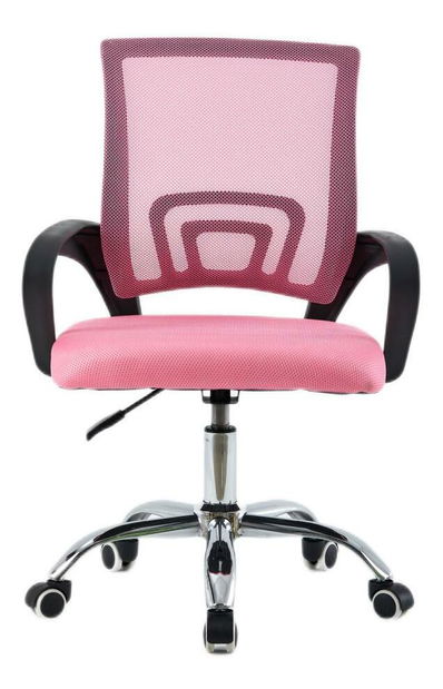 Kancelářská židle Declan (růžová + chromová)