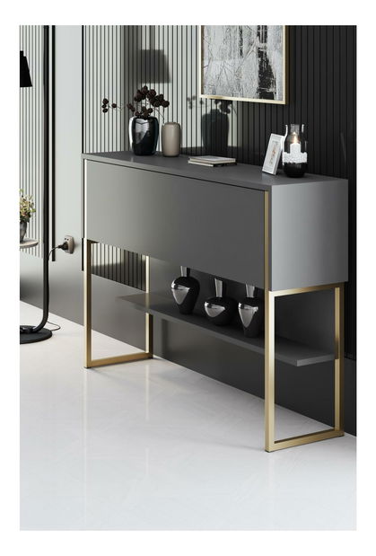 Konzolový stolek Luna 4 (zlatá + antracit)
