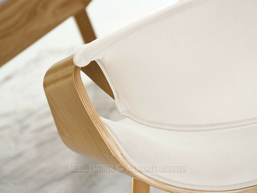 Jídelní židle Busque (krémová + dub)