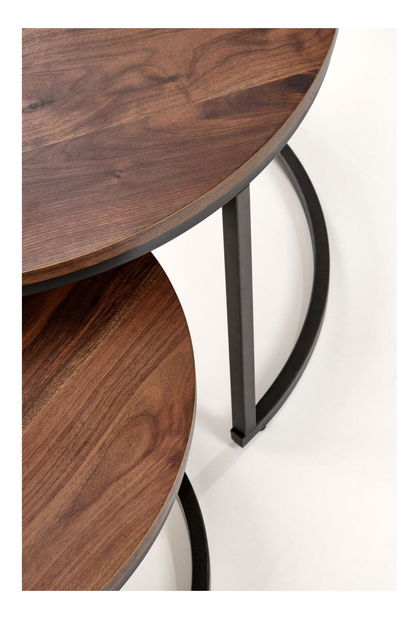 Set 2 ks. konferenčních stolků Jacarta (ořech + černá)