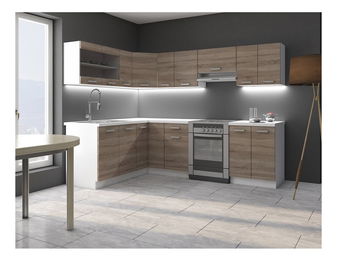 Kuchyně Merasoja II (bílá + sonoma truflová)