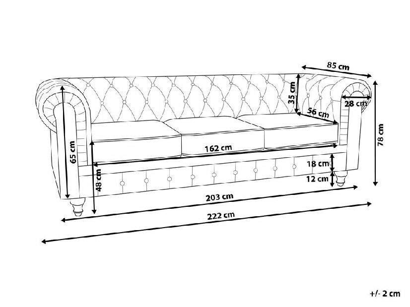 Pohovka trojsedačka Chester (béžová)