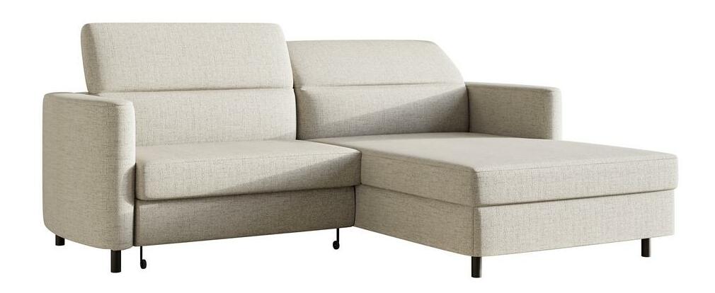 Rohová sedací souprava Buchu (P) (světlobéžová + černá)