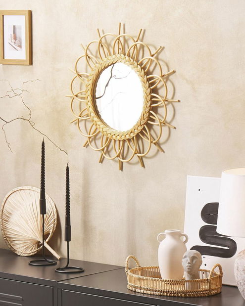 Nástěnné zrcadlo Thais (béžová)