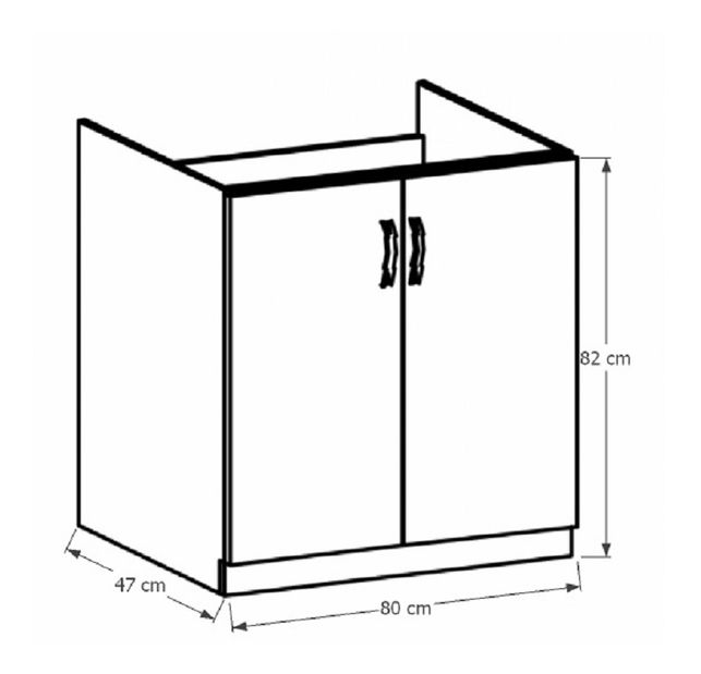 Dolní drezová kuchyňská skříňka D80Z Provense (bílá + sosna andersen)