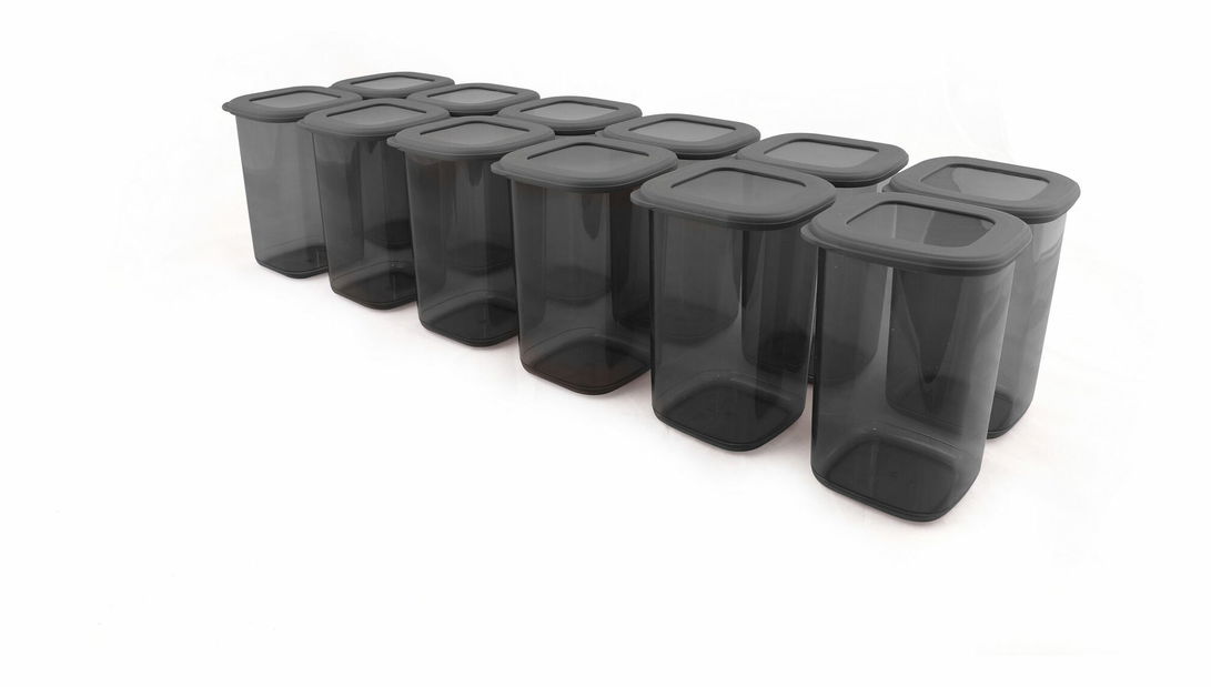 Sada úložných dóz na potraviny (12 ks.) Boxy 12 (šedá)