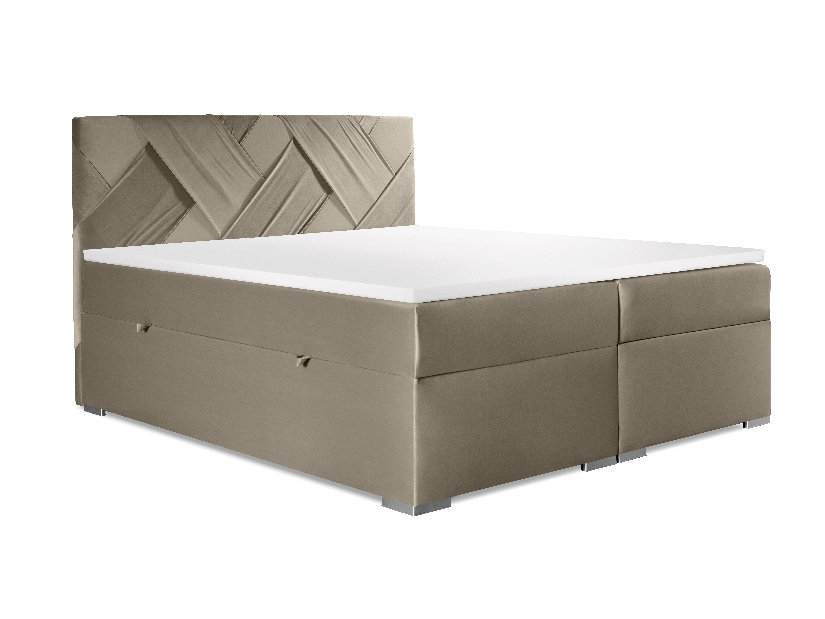 Boxspring postel 140 cm Melo (zlatá) (s úložným prostorem)