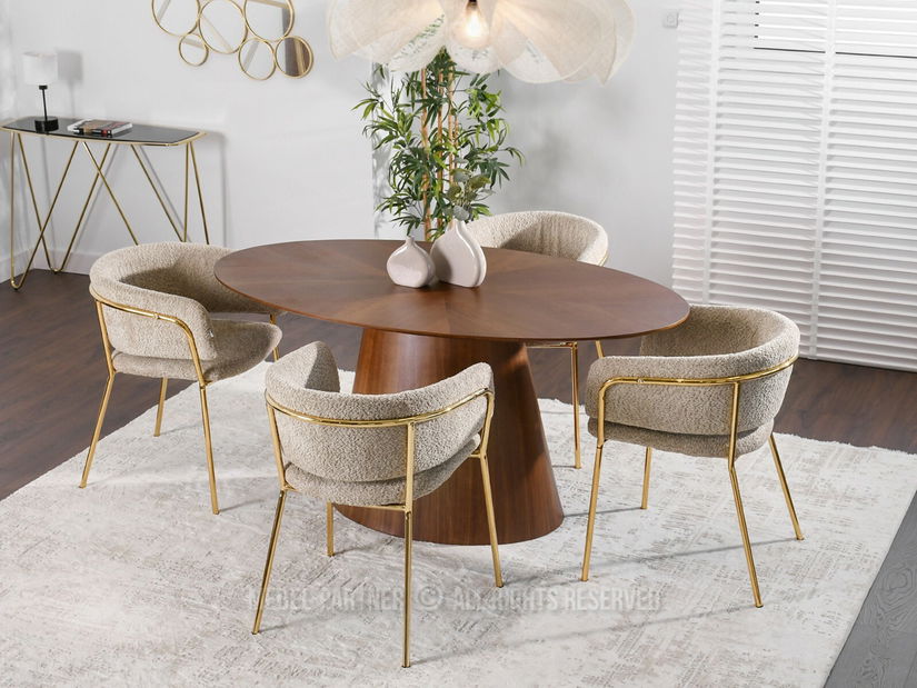 Židle Sorento (tmavobéžová + zlatá)