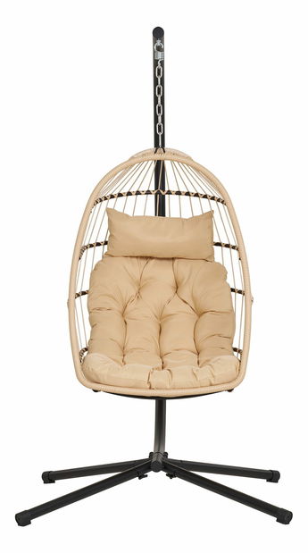 Závěsné křeslo Psaveria (přírodní + černá)