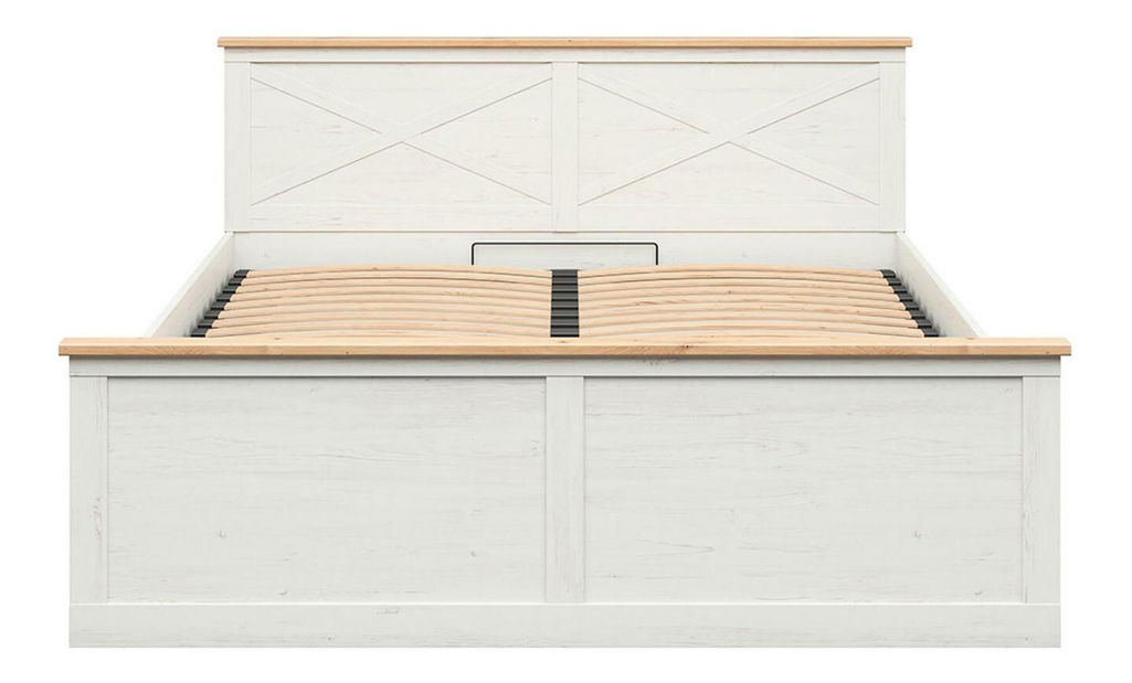 Manželská postel 180 cm BRW Frija 4 (borovice andersen bílá + dub artisan) (s roštem) (s úl. prostorem) *bazar