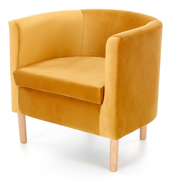 Relaxační křeslo Colette (hořčičná + přírodní)