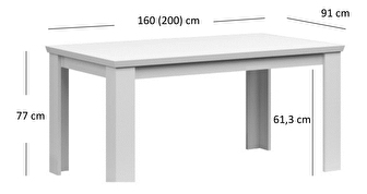 Rozkládací jídelní stůl Alethia (bílá) (pro 6 až 8 osob)