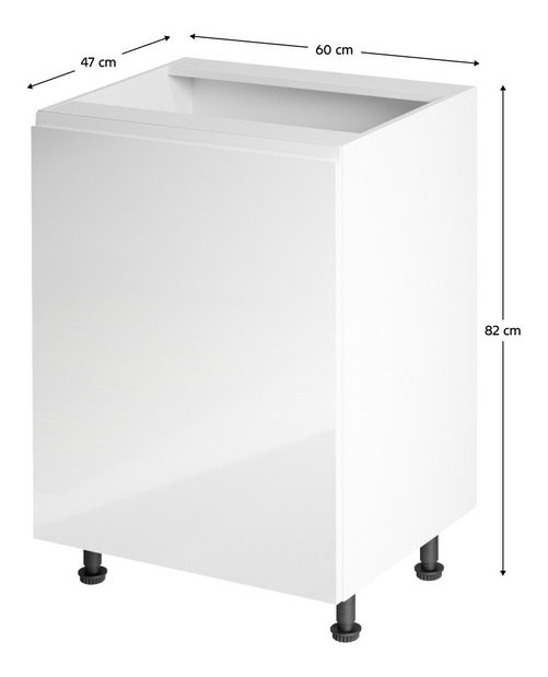 Dolní kuchyňská skříňka D601F Aurellia (bílá + lesk bílý) (L)
