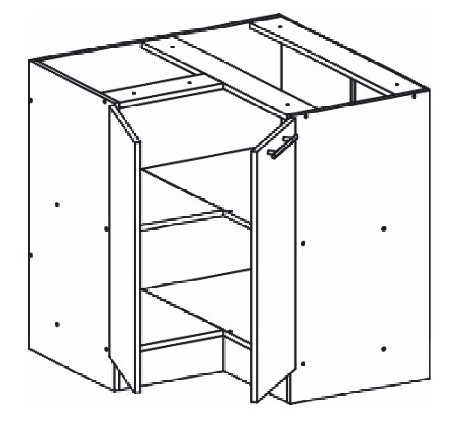Dolní kuchyňská skříňka, rohová Monda S90/90