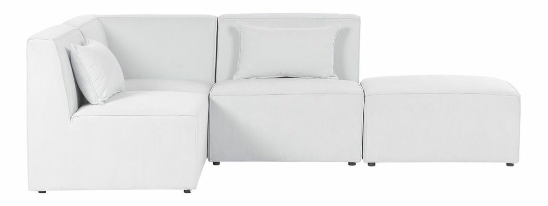 Rohová sedací souprava s taburetkou Lemia (krémová) (P)