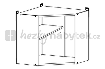 Horní kuchyňská skříňka, rohová BRW Junona line GNWU/57/LP (Dub sonoma)