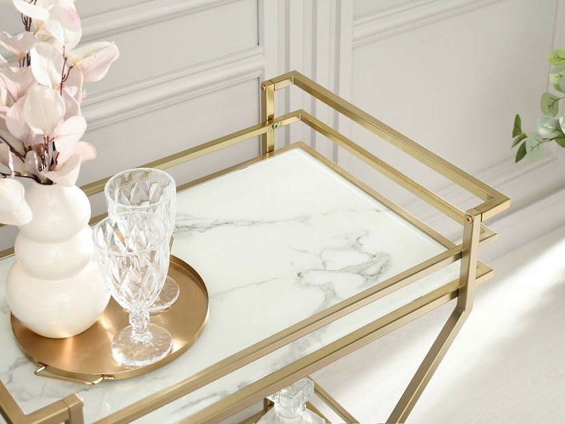 Konferenční stolek Gemido (mramor + zlatá)