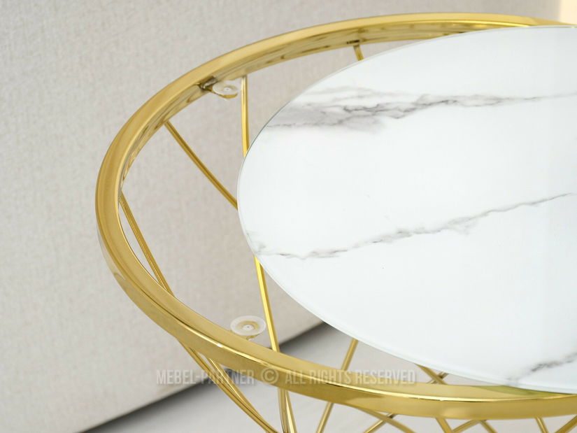 Konferenční stolek Favorezcan (mramor + zlatá)