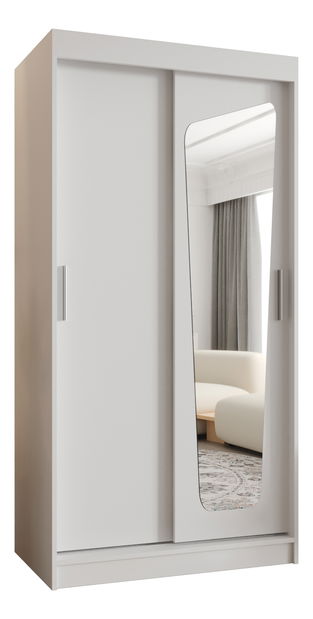 Šatní skříň 100 cm Mokka (bílá)