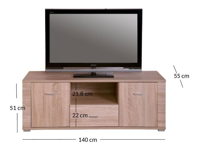 TV stolek/skříňka Gwenn 2D1S (dub sonoma)