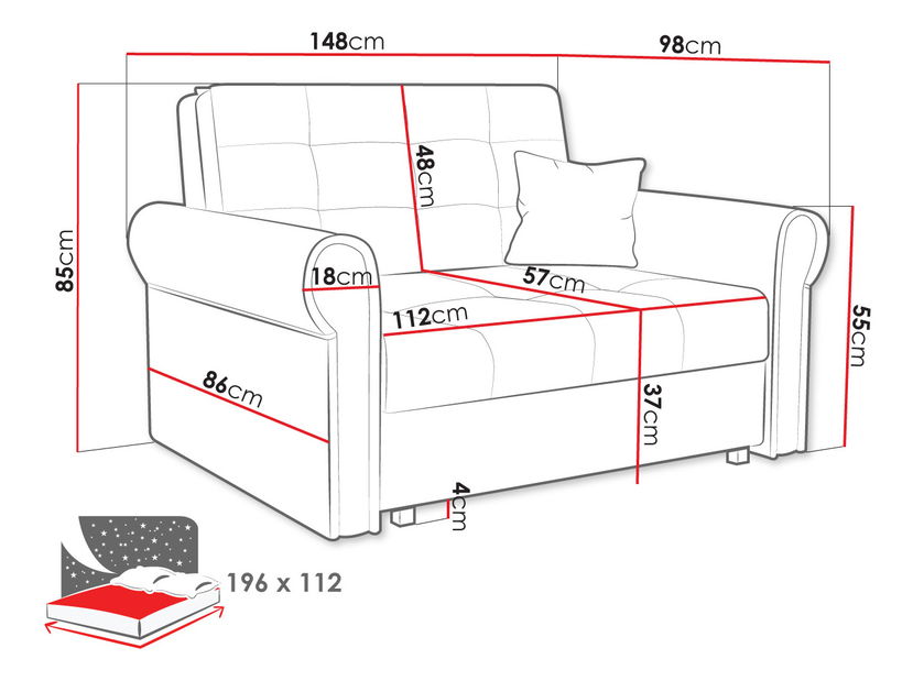 Rozkládací pohovka Carivia Silver II (Mono 246) (s úl. prostorem)