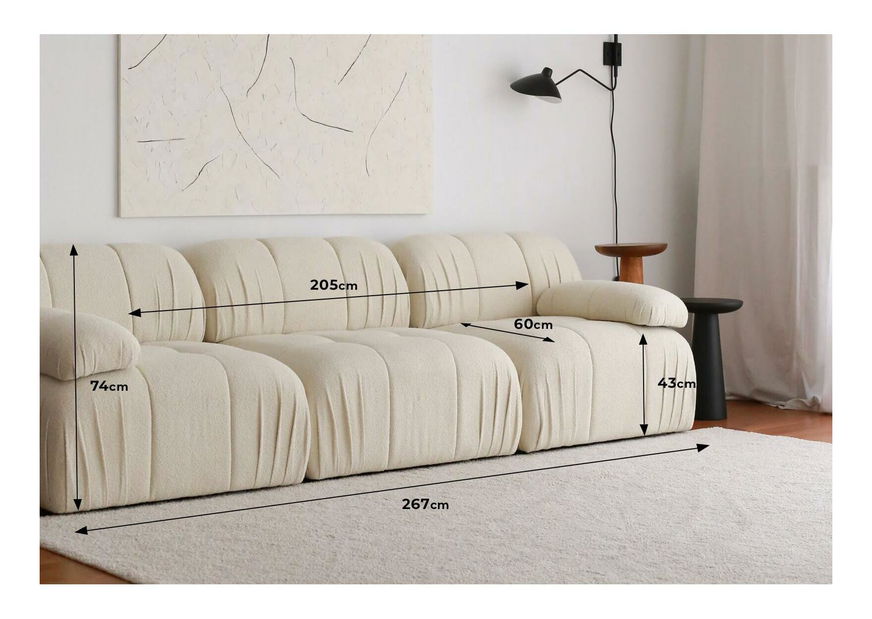 Pohovka trojsedačka Solorazzo 3 (bílá)