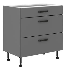 Dolní kuchyňská skříňka Nesia 80 D 3S BB (Antracit)