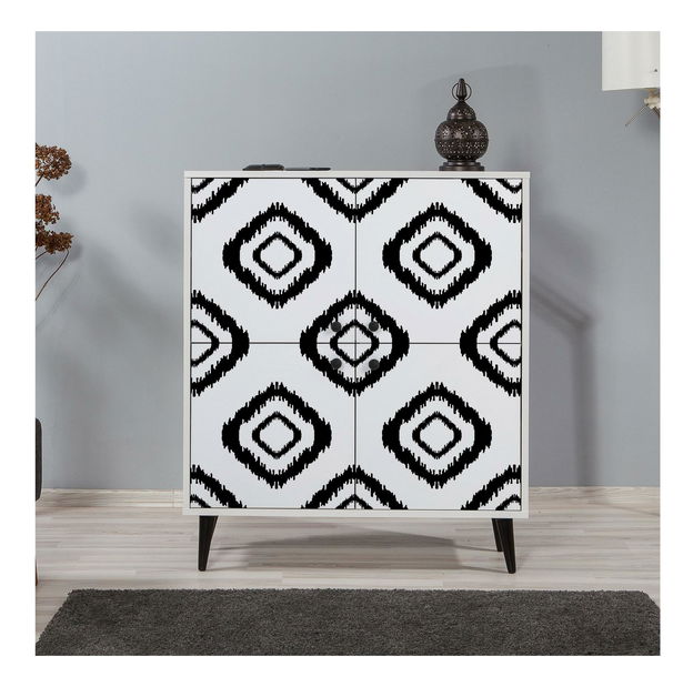 Skříňka Maluxe (černá + bílá)