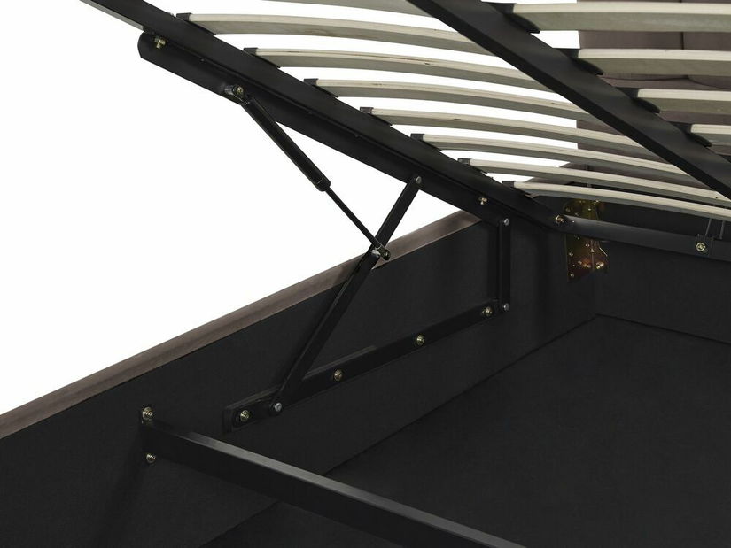 Manželská postel 180 cm Valhala (béžová) (s roštem a úložným prostorem)