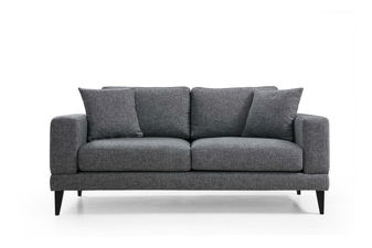 Pohovka dvousedačka Noro (tmavě šedá + černá)